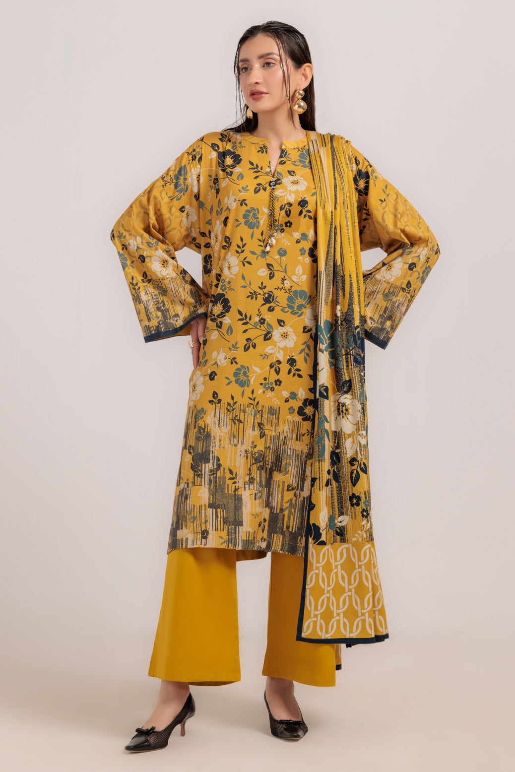 Bonanza Satrangi | Lemon Viscose 3 Piece (WS1243P12) 10 Lemon