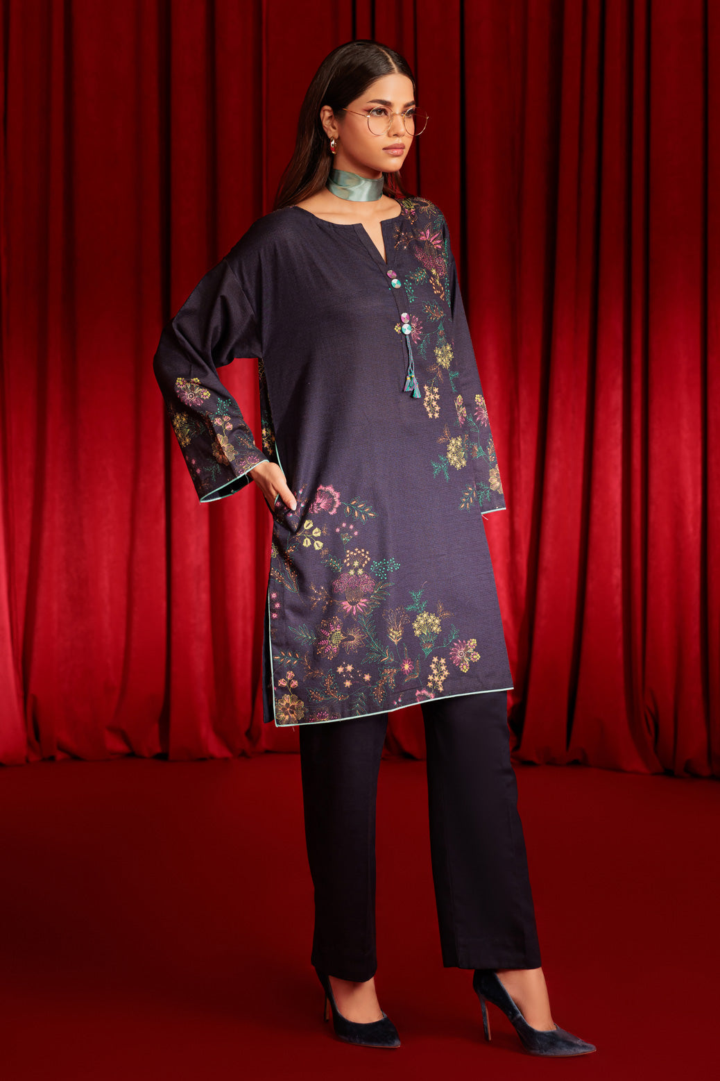 Bonanza Satrangi | N Blue Khaddar 2 Piece (WS2242P03) 8 Blue
