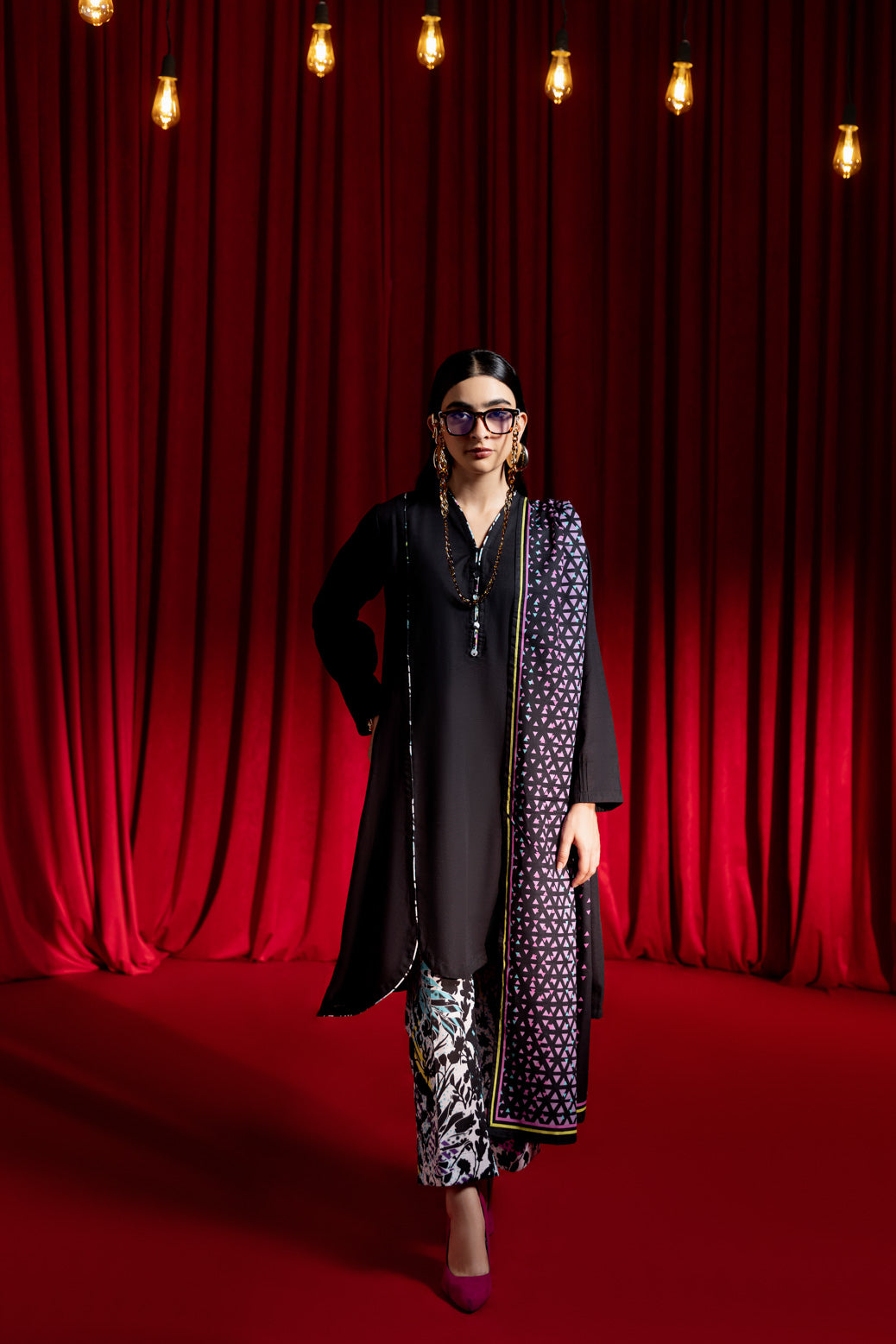 Bonanza Satrangi | Black Khaddar 3 Piece (WS2243P08) 12 Black