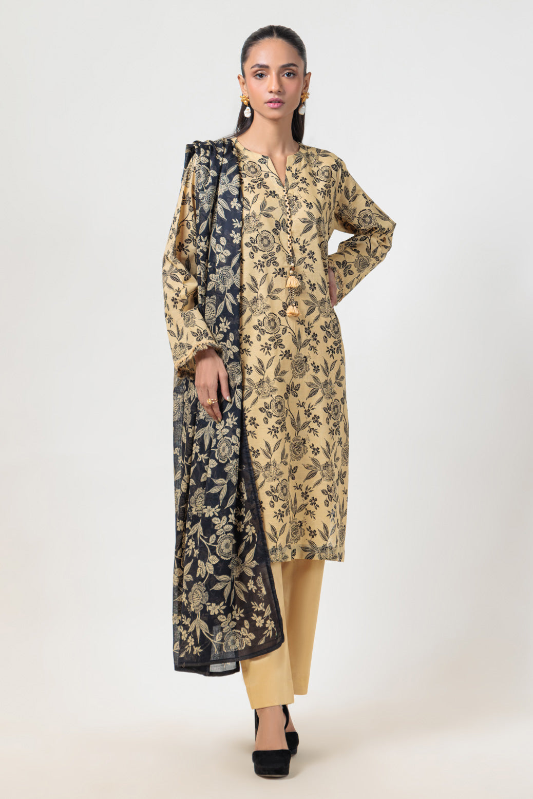 Bonanza Satrangi | Beige Cambric 3 Piece (WS2243P11) 14 Beige