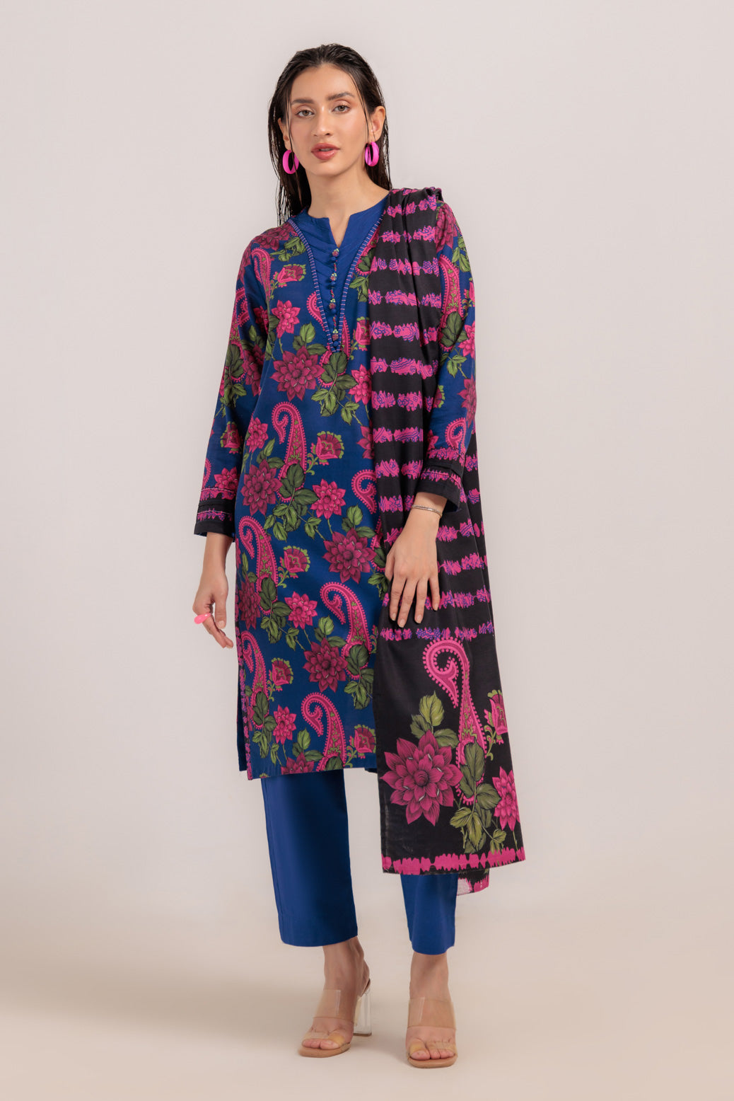 Bonanza Satrangi | R Blue Khaddar 3 Piece (WS2243P14) 10 Blue