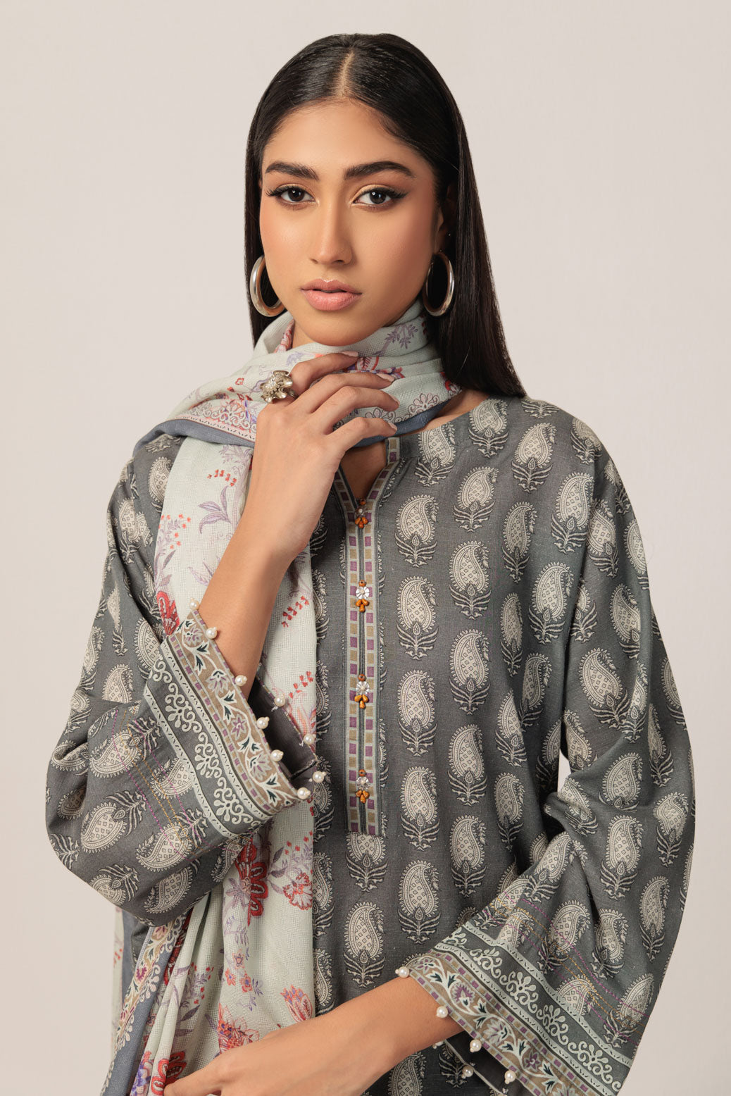 Bonanza Satrangi | Grey Khaddar 3 Piece (WS2243P22) 16 Grey