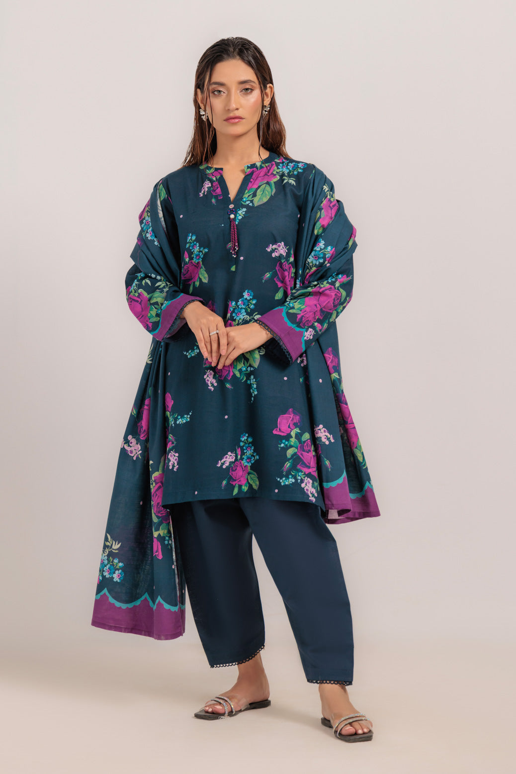 Bonanza Satrangi | D Blue Khaddar 3 Piece (WS2243P31) 10 Blue