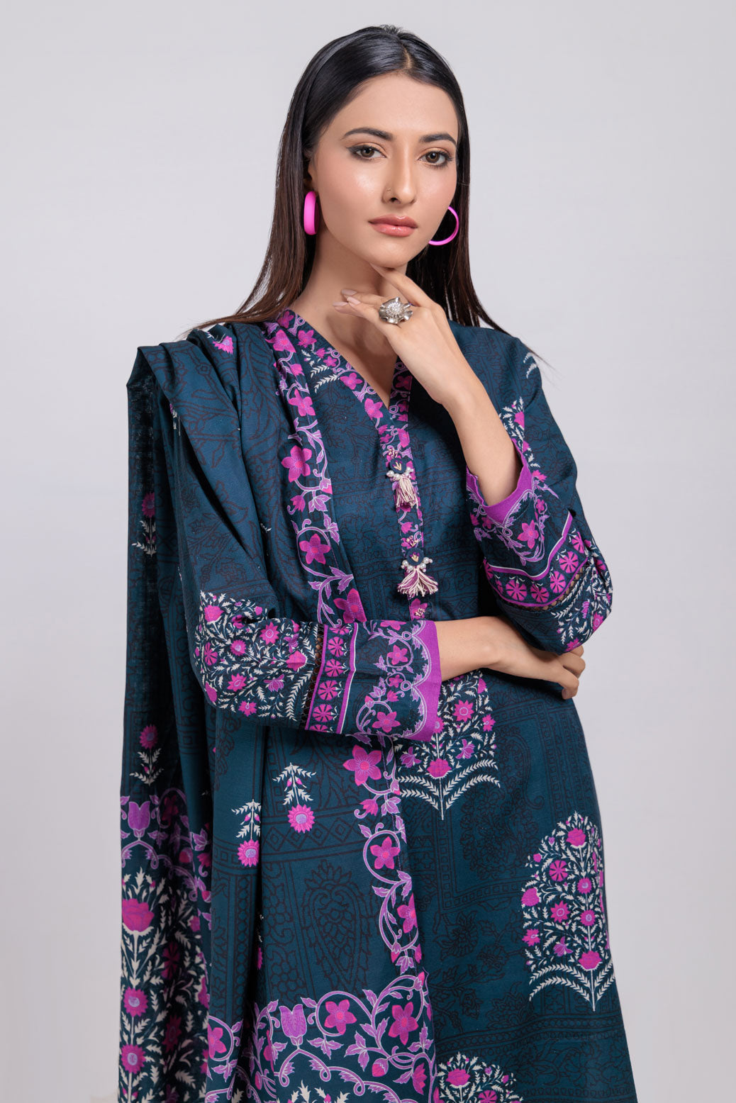 Bonanza Satrangi | N Blue Khaddar 3 Piece (WS2243P33) 12 Blue