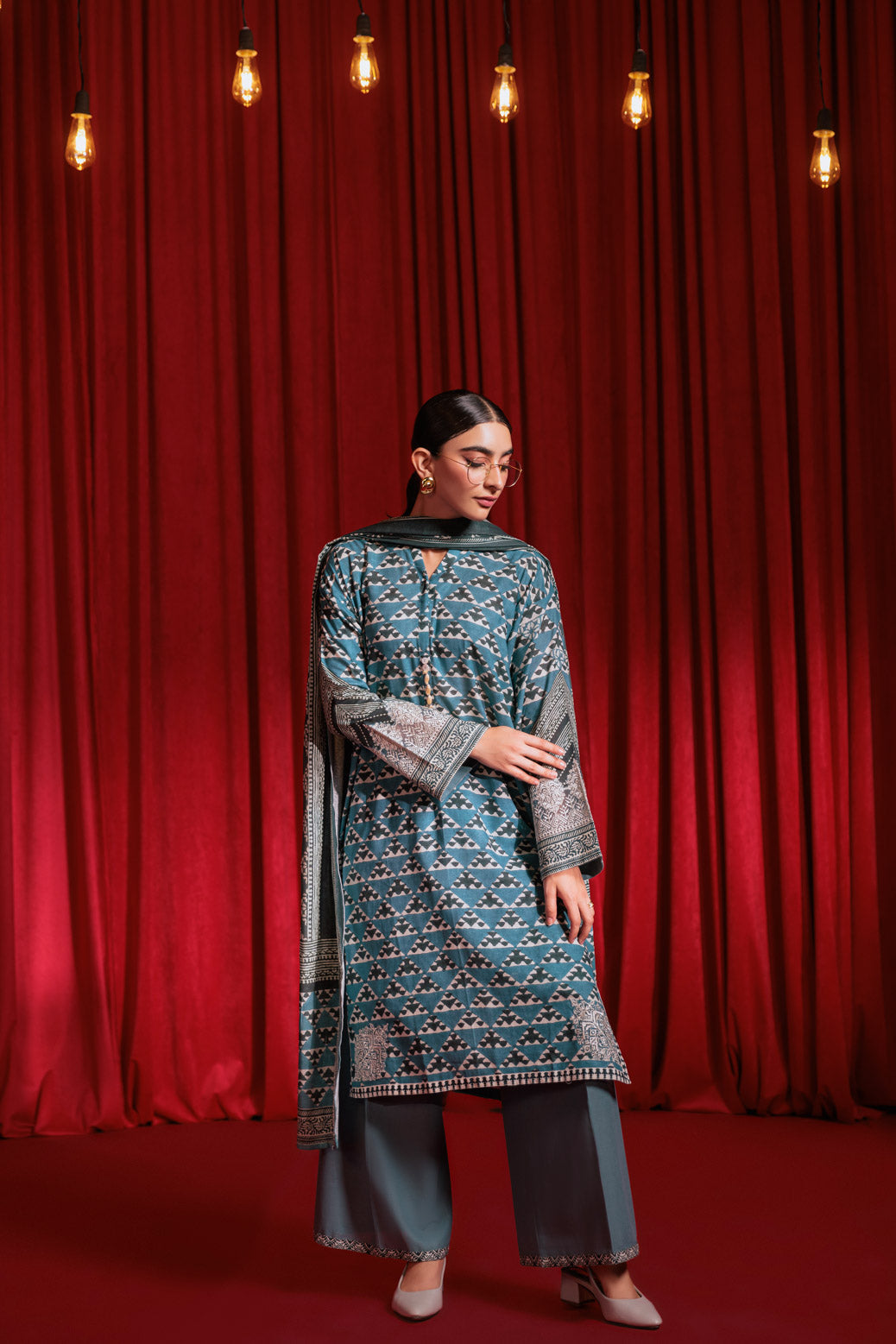Bonanza Satrangi | Teal Cotton Double 3 Piece (WS6243P05) 12 Teal