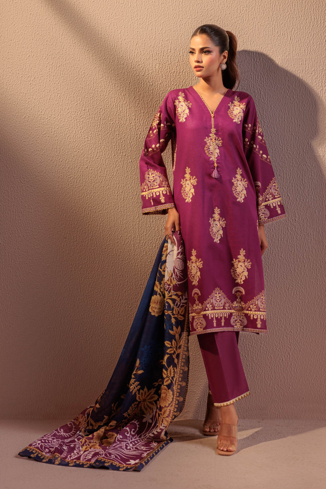 Bonanza Satrangi | Purple Ayudia 3 Piece (WS6243P07) 8 Purple