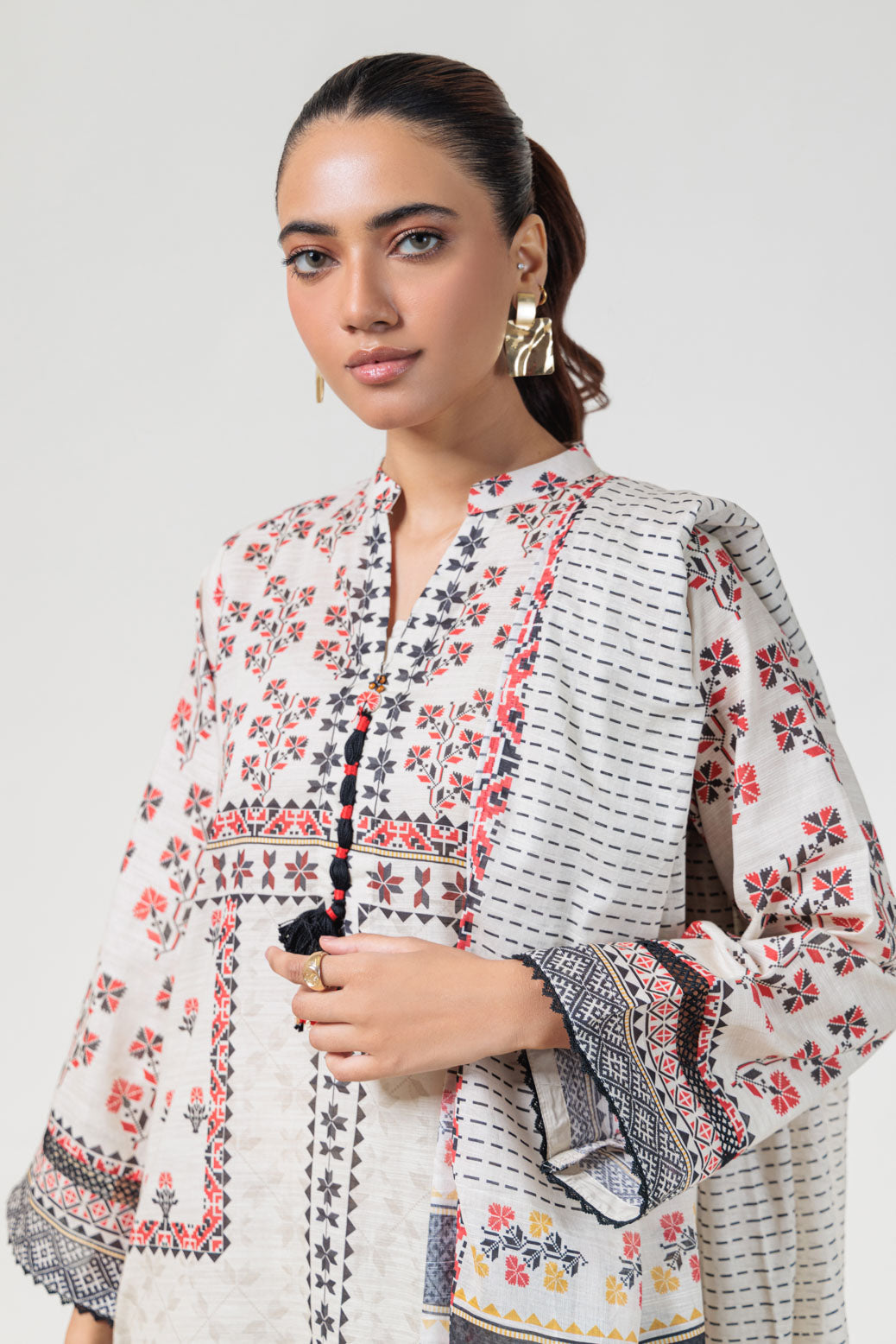 Bonanza Satrangi | Beige Cambric 3 Piece (WS6243P25) 10 Beige