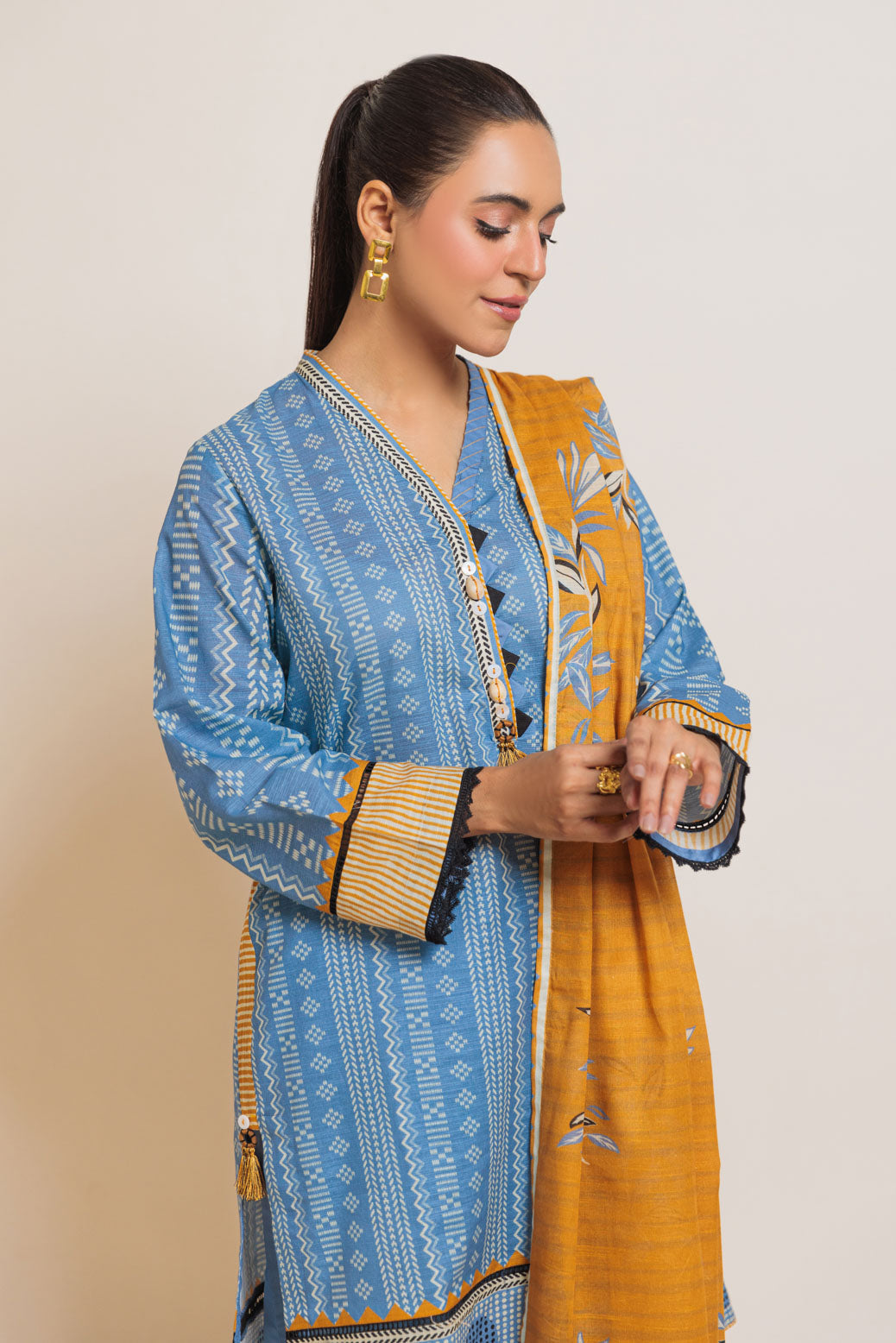 Bonanza Satrangi | Blue Cambric 3 Piece (WS6243P28) 12 Blue