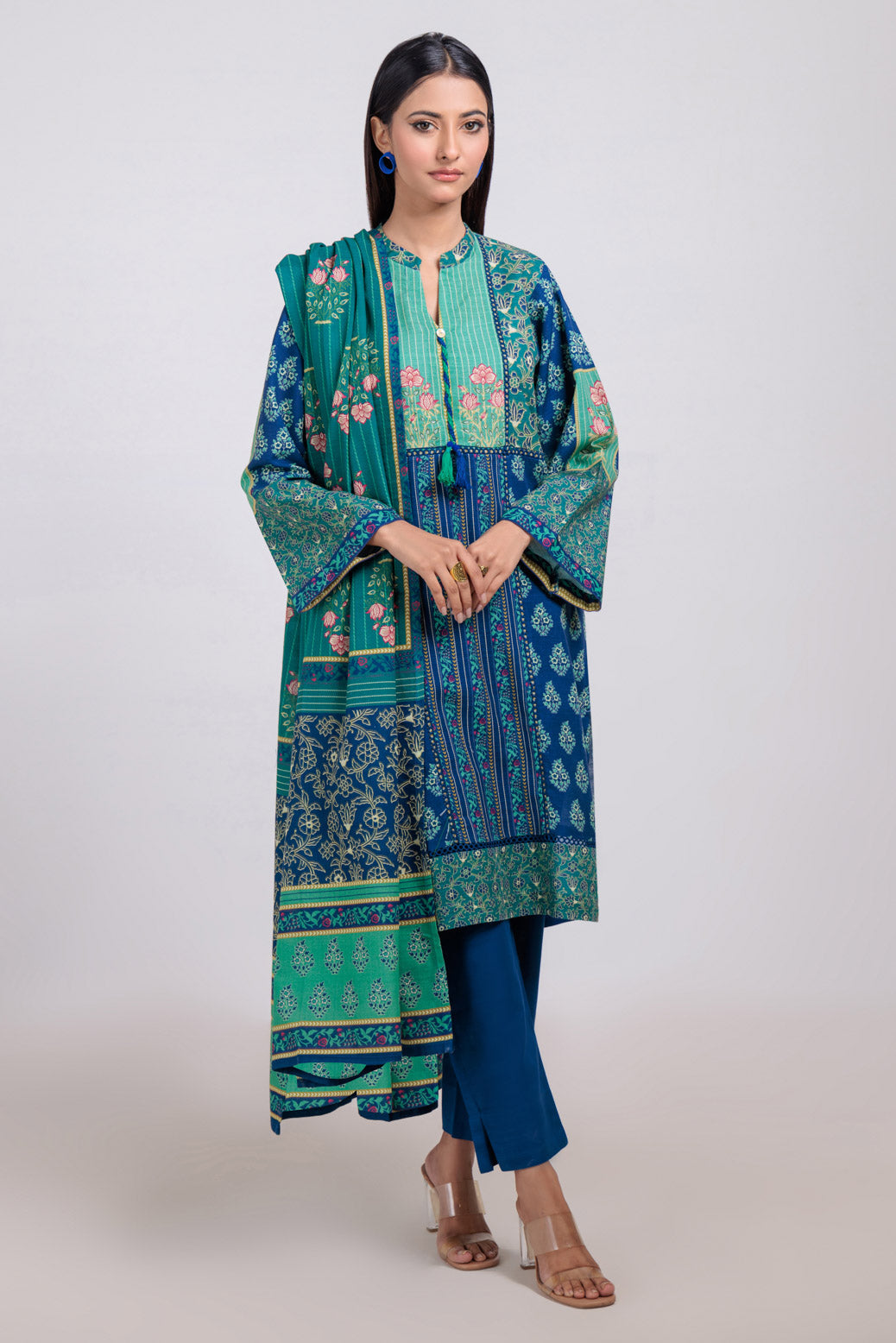 Bonanza Satrangi | Blue Khaddar 3 Piece (WS6243P47) 12 Blue