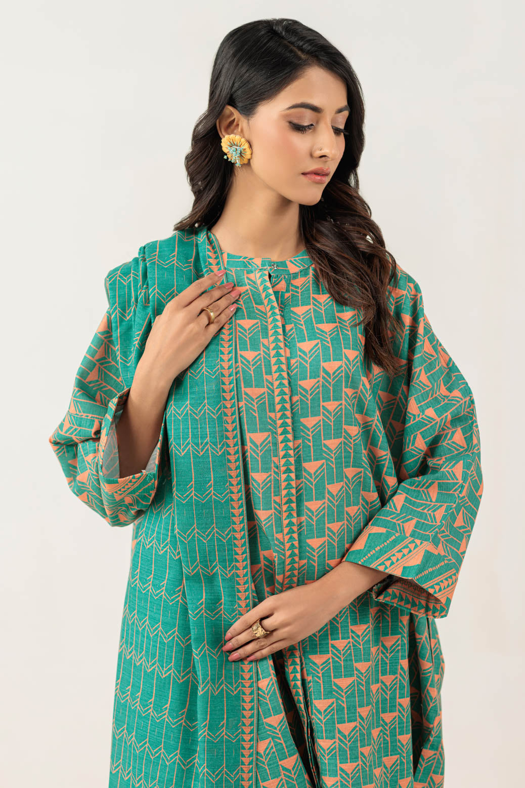 Bonanza Satrangi | Green Khaddar 3 Piece (WS6243P50) 10 Green