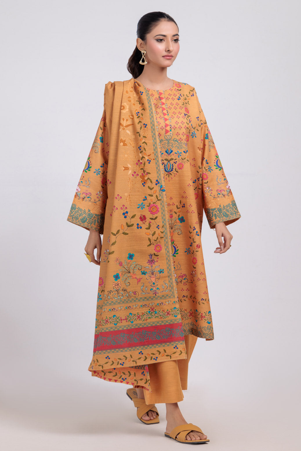 Bonanza Satrangi | Mustard Khaddar 3 Piece (WS6243P51) 8 Mustard