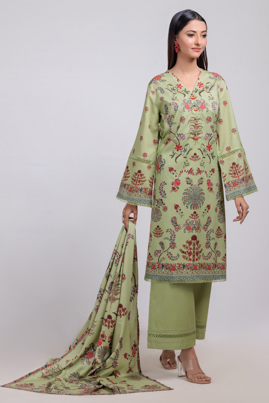 Bonanza Satrangi | Green Viscose 3 Piece (WS6243P63) 8 Green