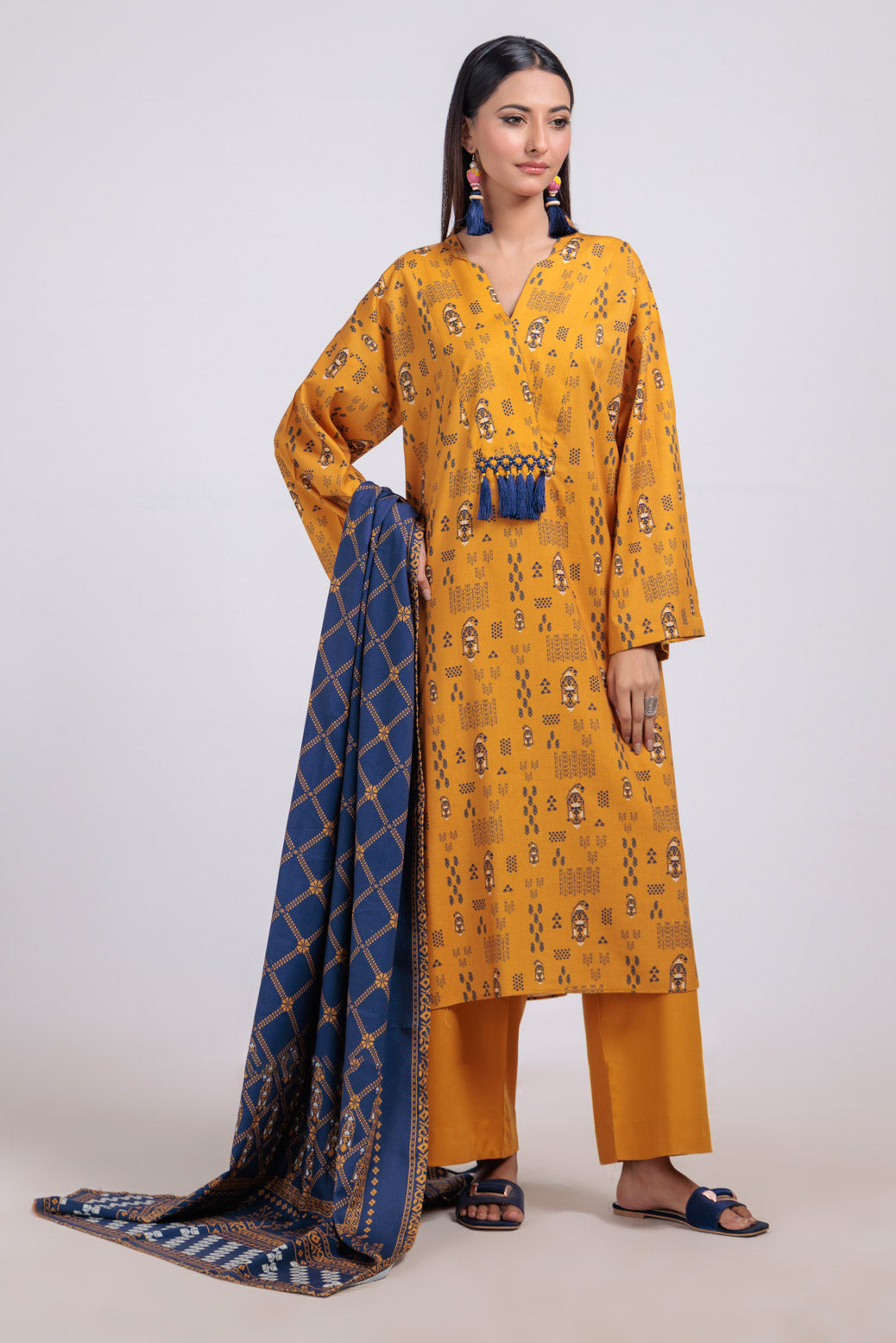 Bonanza Satrangi | Mustard Viscose 3 Piece (WS6243P73) 8 Mustard
