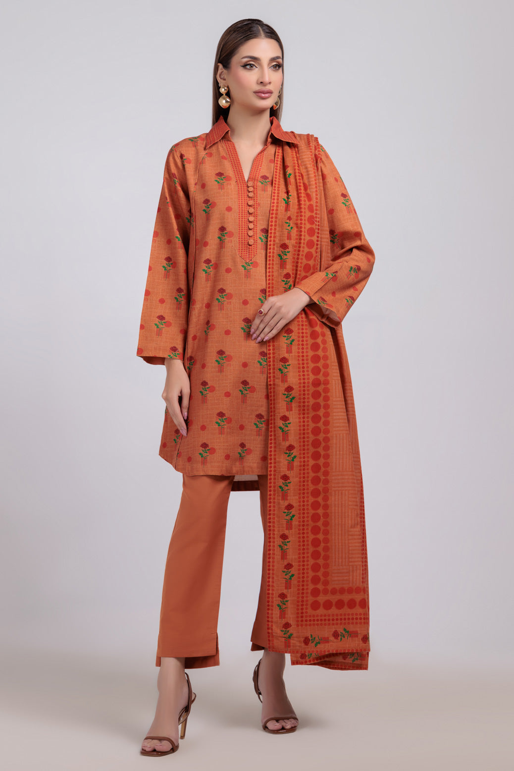 Bonanza Satrangi | Rust Khaddar 3 Piece (WS6243P84) 14 Rust