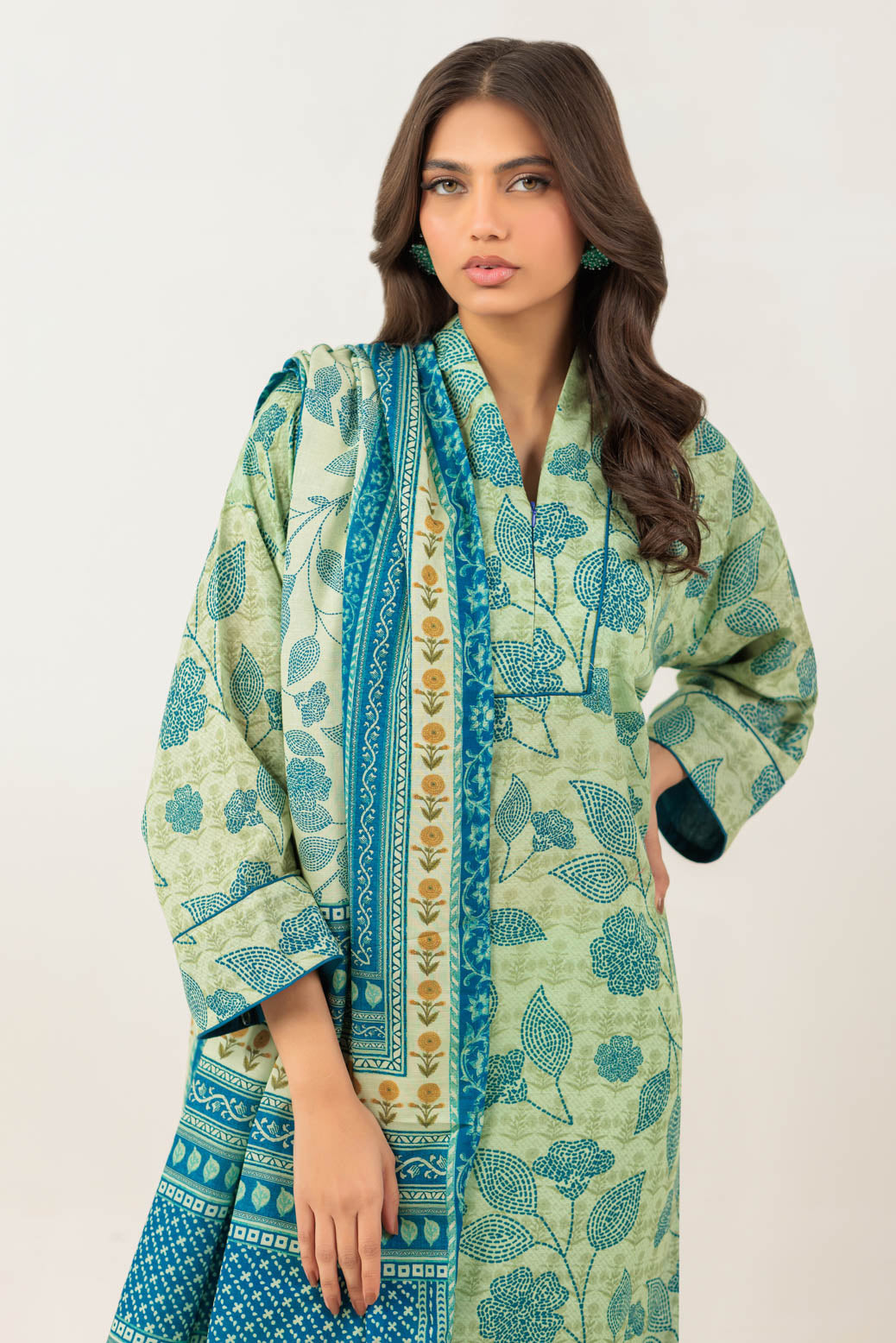 Bonanza Satrangi | Green Khaddar 3 Piece (WS6243P87) 12 Green