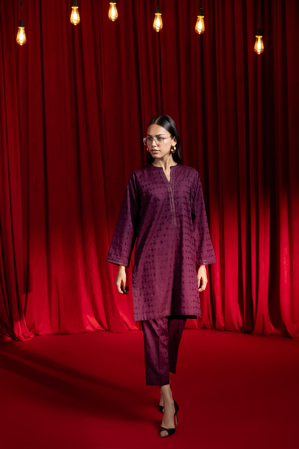 Bonanza Satrangi | Purple Jacquard 2 Piece (WS7242P01) 14 Purple