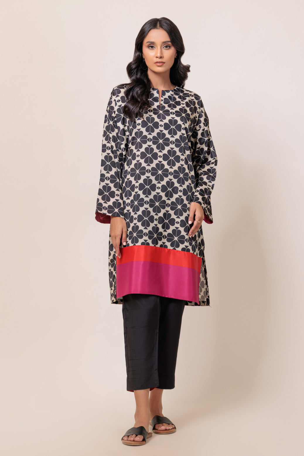 Bonanza Satrangi | Black Poly Crepe 2 Piece (WS7242P10) 8 Black