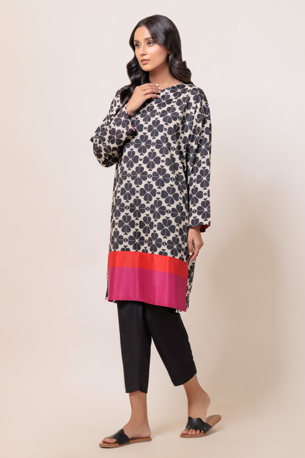 Bonanza Satrangi | Black Poly Crepe 2 Piece (WS7242P10) 12 Black
