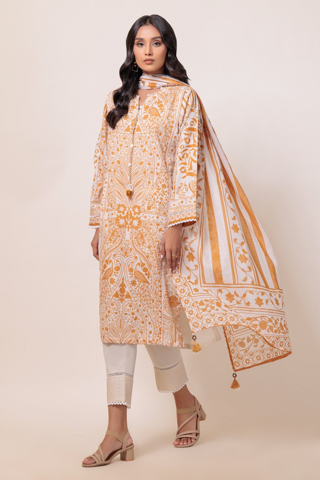 Bonanza Satrangi | White Cambric 3 Piece (WS7243P11) 10 White