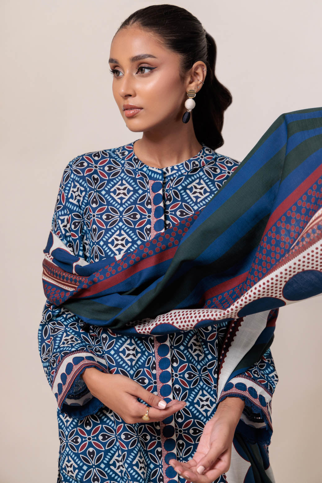 Bonanza Satrangi | Blue Khaddar 3 Piece (WS7243P15) 12 Blue