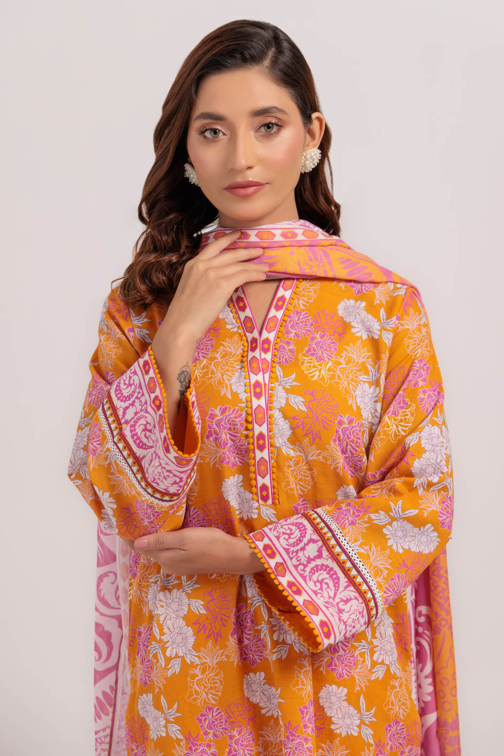 Bonanza Satrangi | Orange Khaddar 3 Piece (WS7243P35) 14 Orange