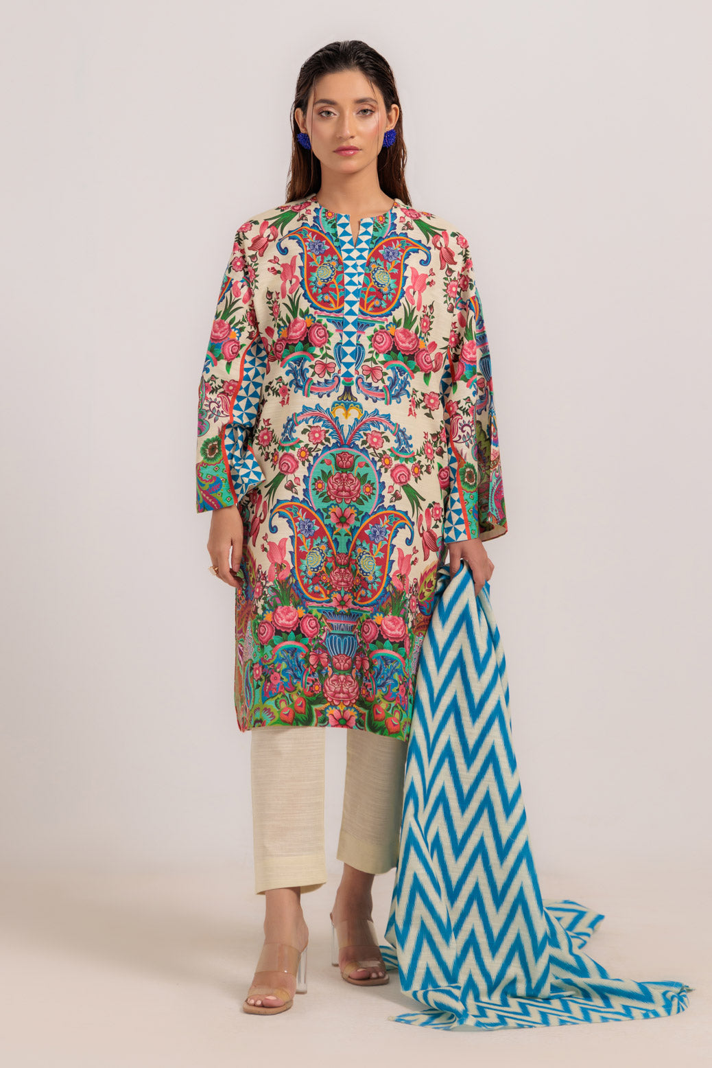Bonanza Satrangi | Beige Khaddar 3 Piece (WS7243P36) 8 Beige