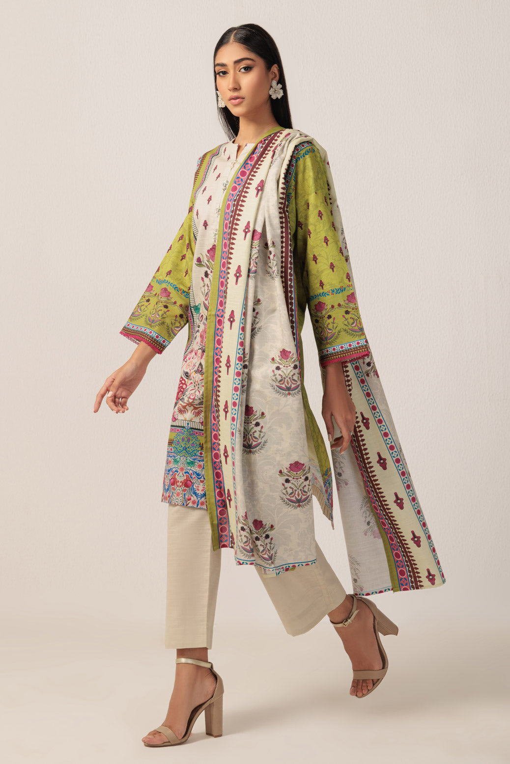 Bonanza Satrangi | Green Khaddar 3 Piece (WS7243P39) 10 Green
