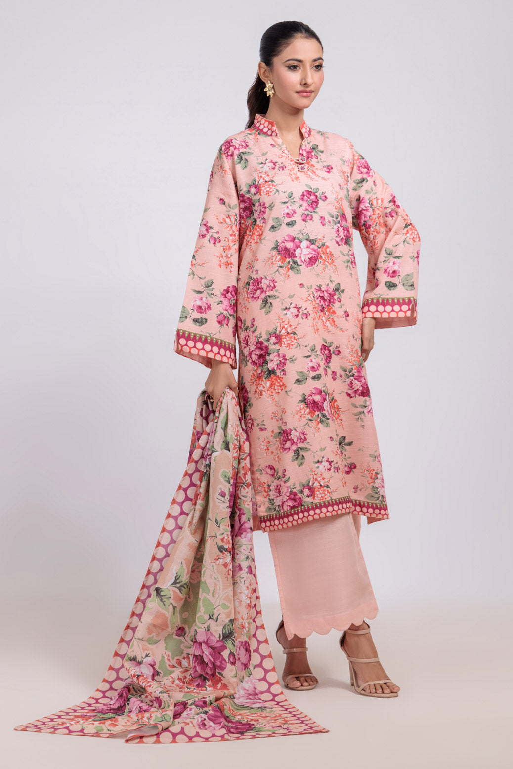 Bonanza Satrangi | Peach Khaddar 3 Piece (WS7243P48) 8 Peach