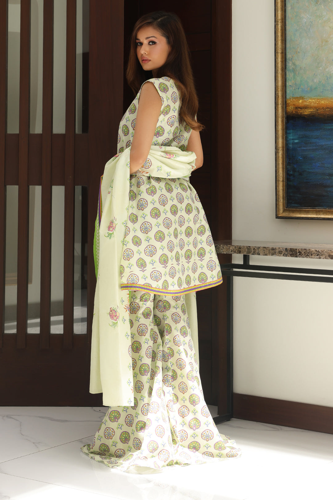 Zellbury | Unstitched 3 Piece Cambric | Embroidered Shirt Shalwar Dupatta - 0143