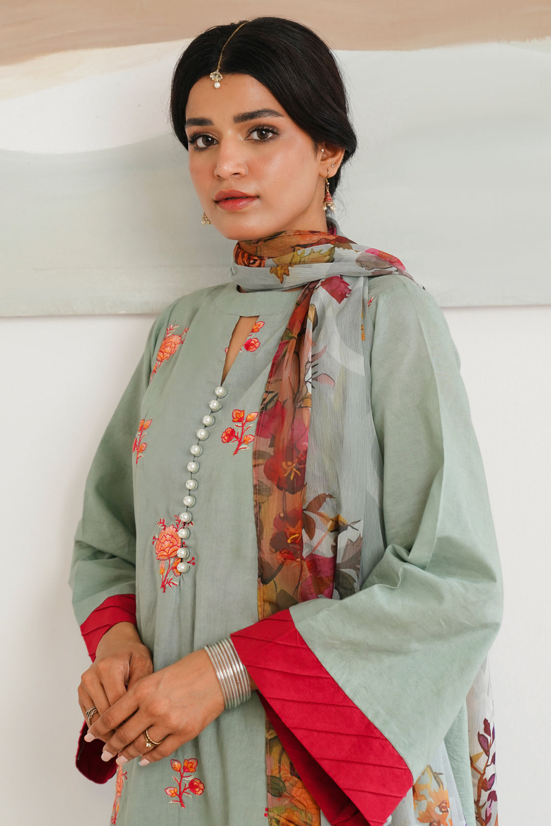 Zellbury | Unstitched 3 Piece Cambric | Embroidered Shirt Shalwar Dupatta - 0149 Default Title