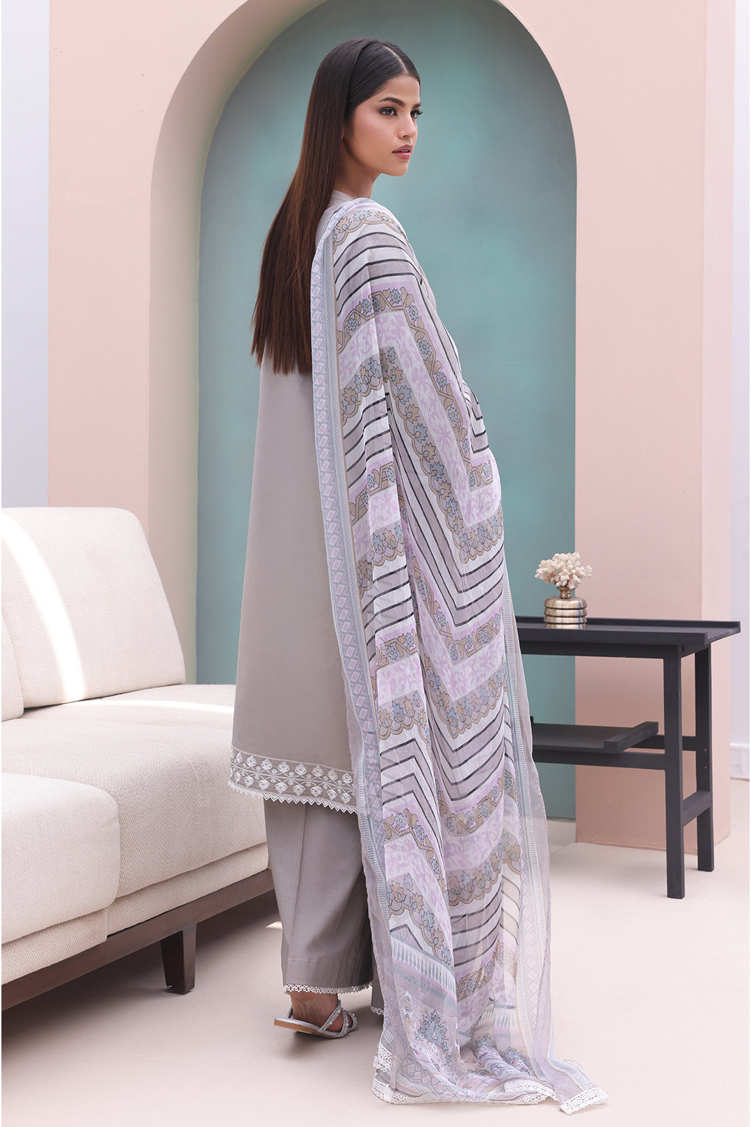 Zellbury | Unstitched 3 Piece Cambric | Embroidered Shirt Shalwar Dupatta - 0601