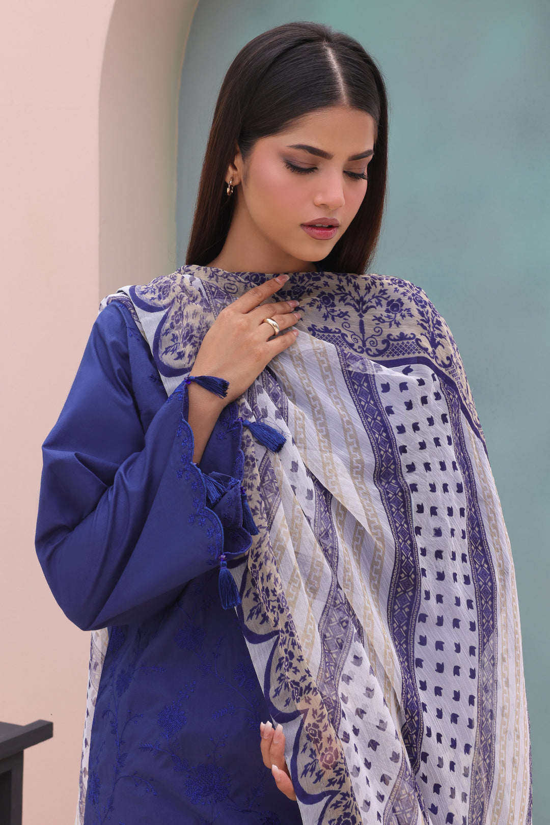 Zellbury | Unstitched 3 Piece Cambric | Embroidered Shirt Dupatta - 0604 Default Title