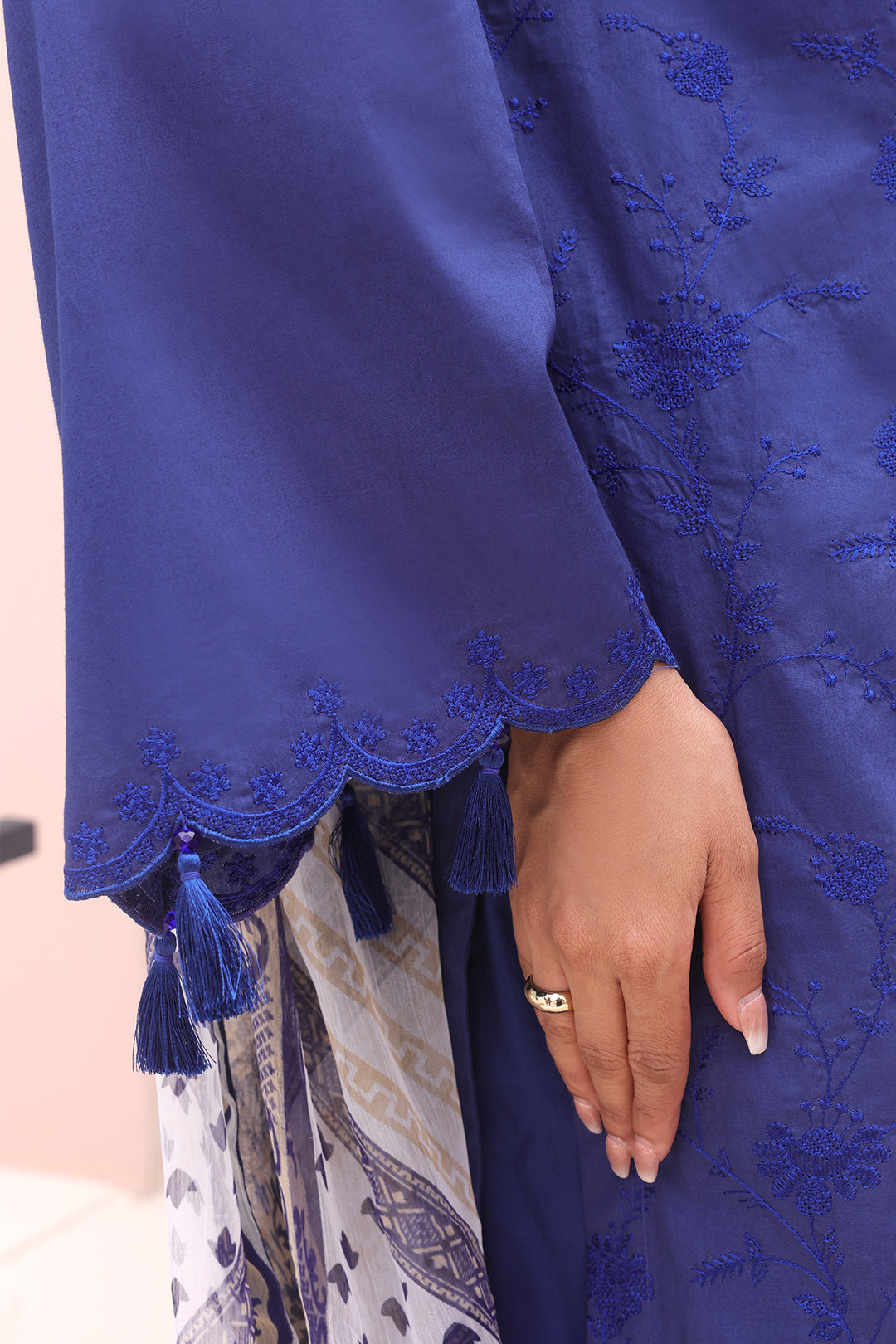 Zellbury | Unstitched 3 Piece Cambric | Embroidered Shirt Dupatta - 0604