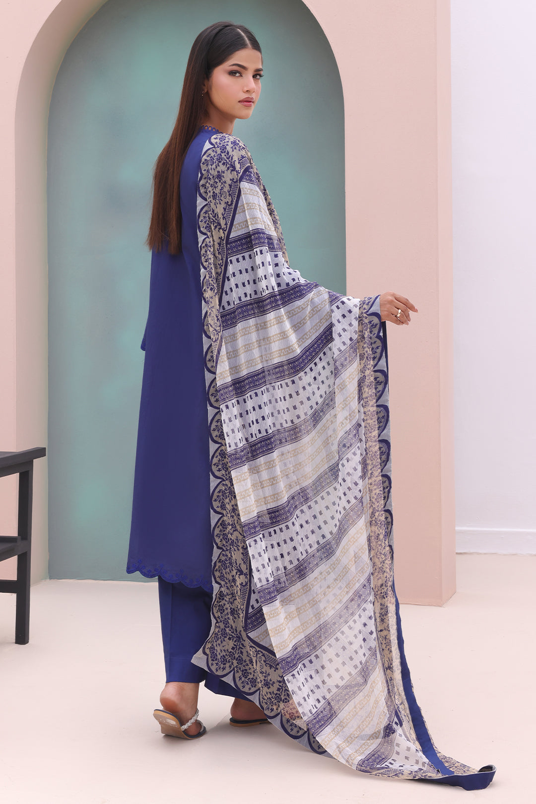 Zellbury | Unstitched 3 Piece Cambric | Embroidered Shirt Dupatta - 0604