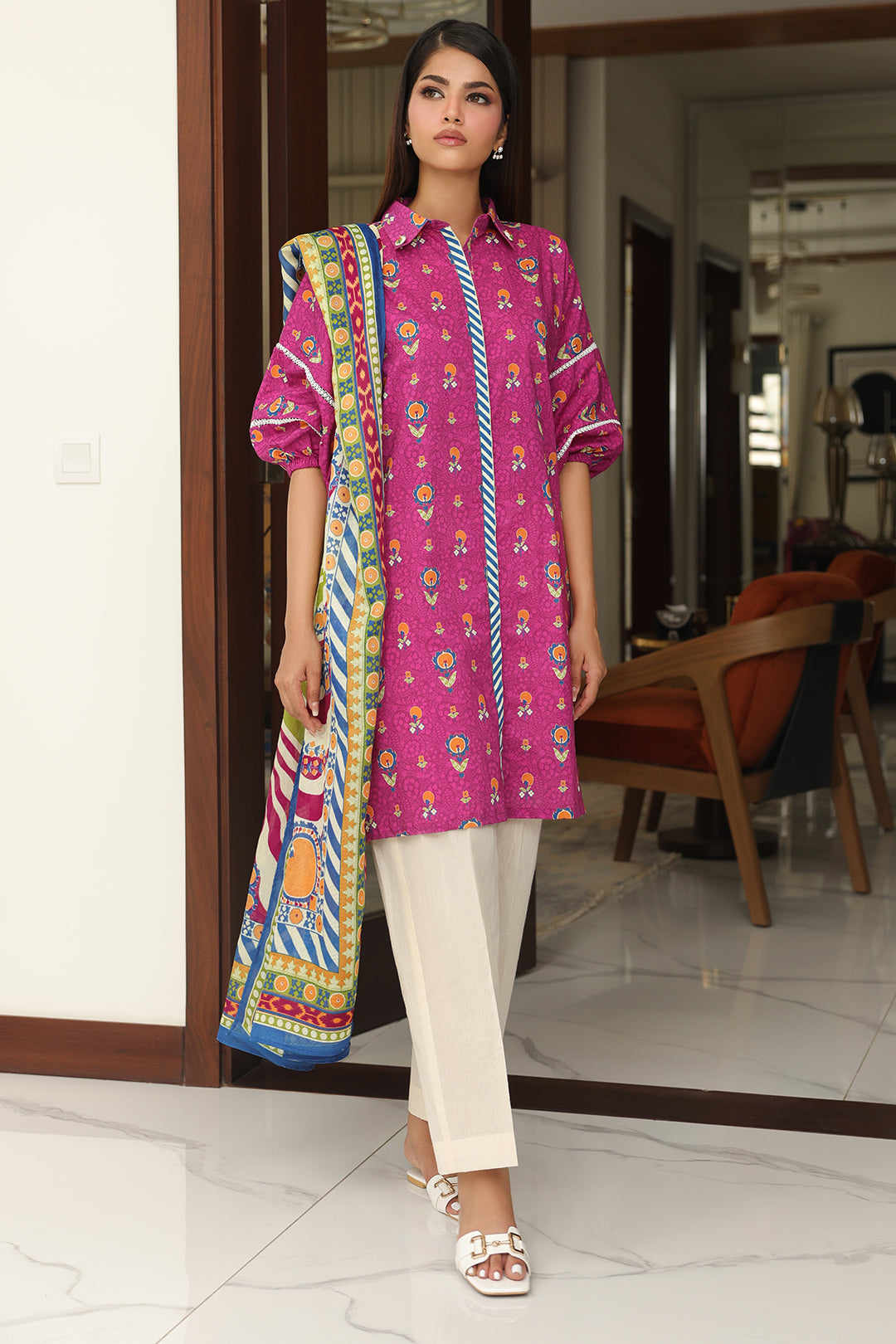 Zellbury | Unstitched 2 Piece Cambric | Shirt Dupatta - 0002