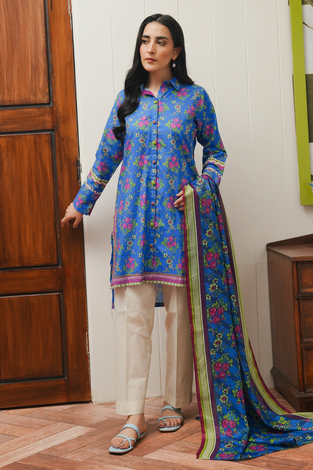 Zellbury | Unstitched 2 Piece Cambric | Shirt Dupatta - 0004