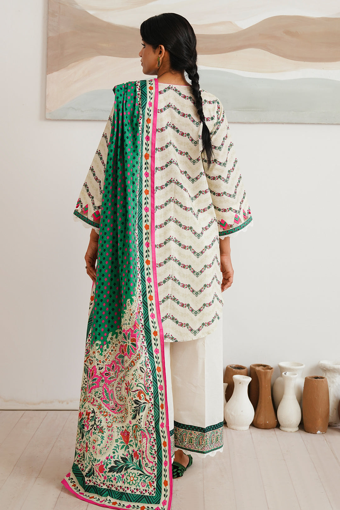 Zellbury | Unstitched 2 Piece Cambric | Shirt Dupatta - 0009