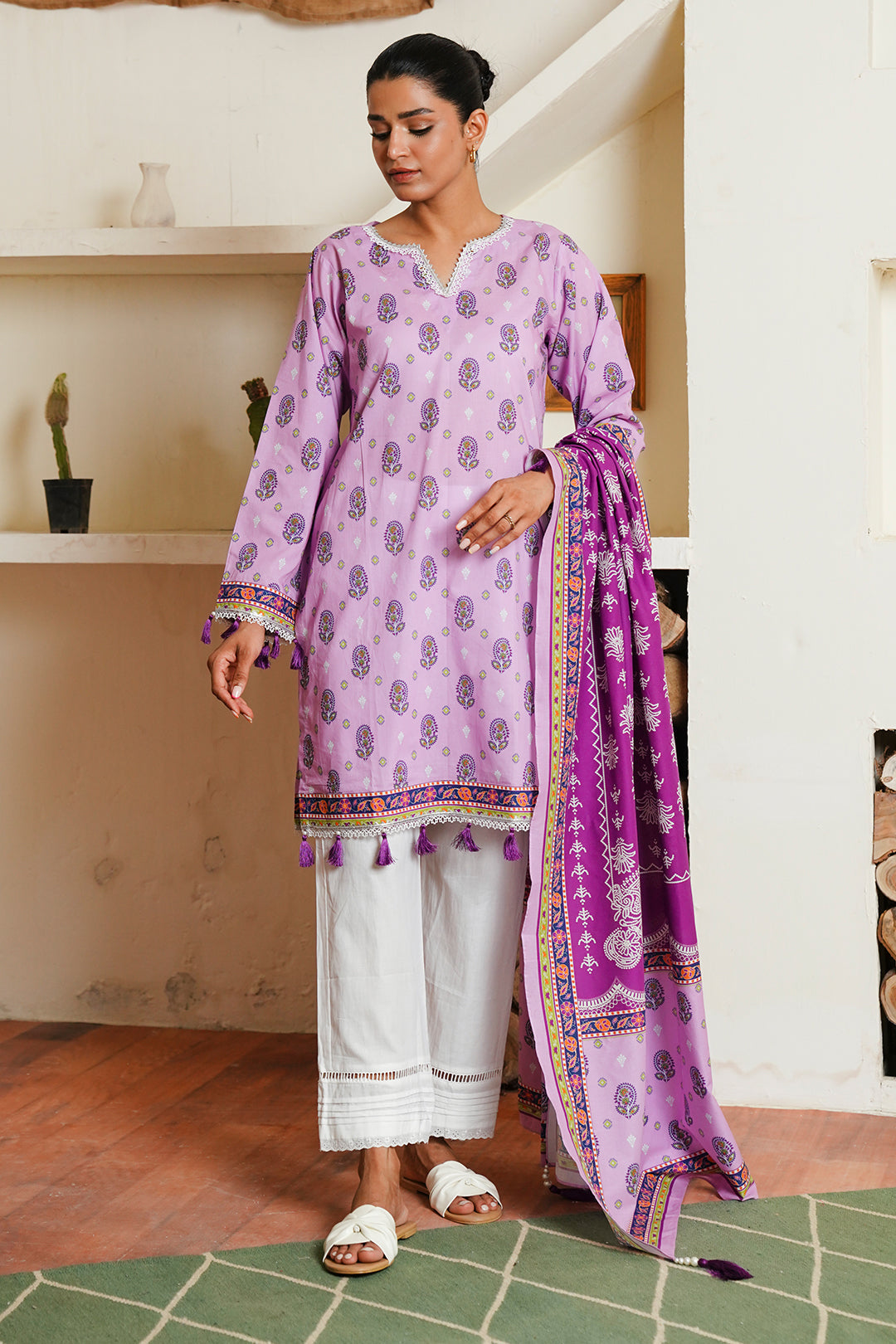 Zellbury | Unstitched 2 Piece Cambric | Shirt Dupatta - 0094
