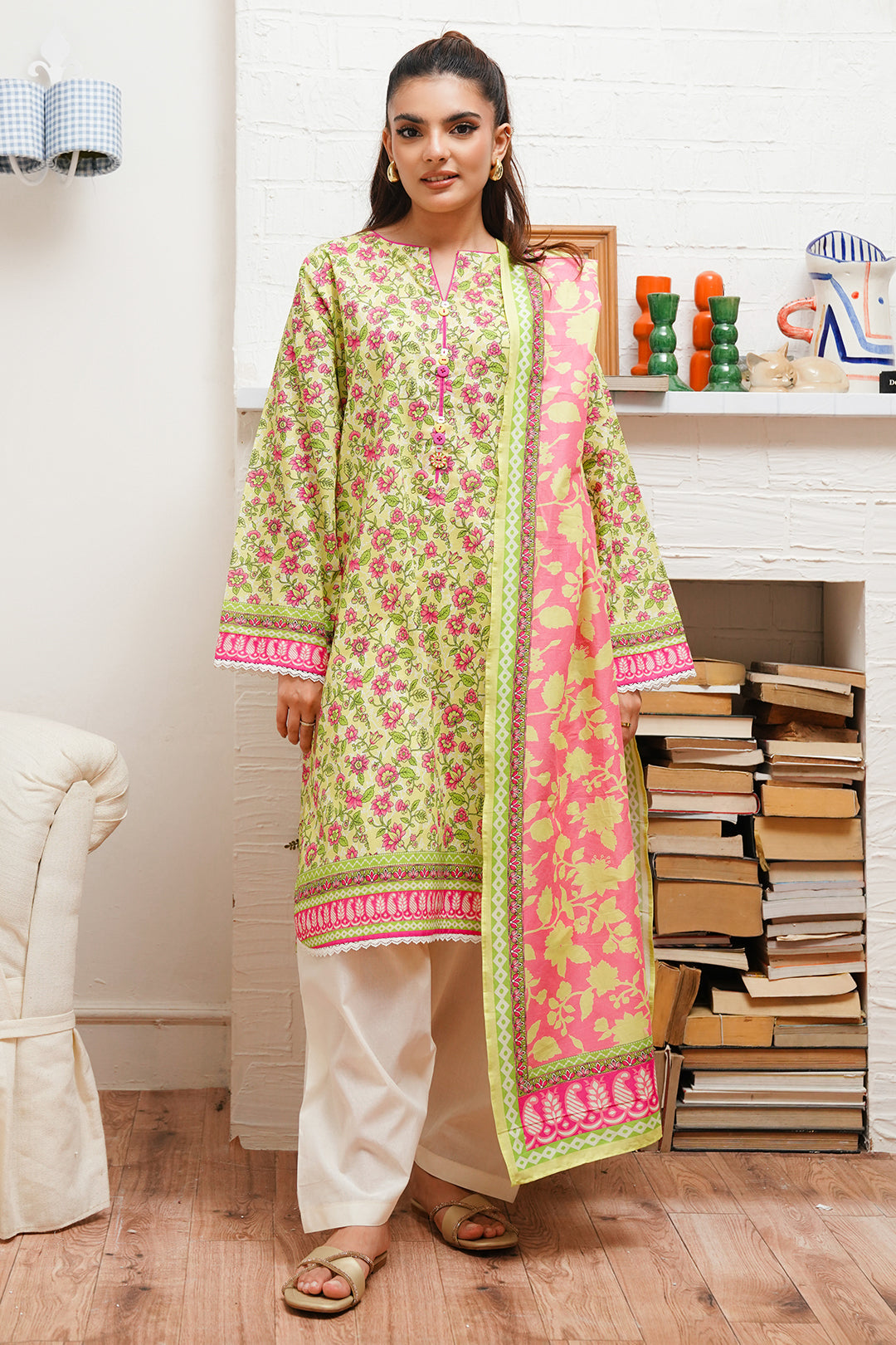 Zellbury | Unstitched 2 Piece Cambric | Shirt Dupatta - 0095