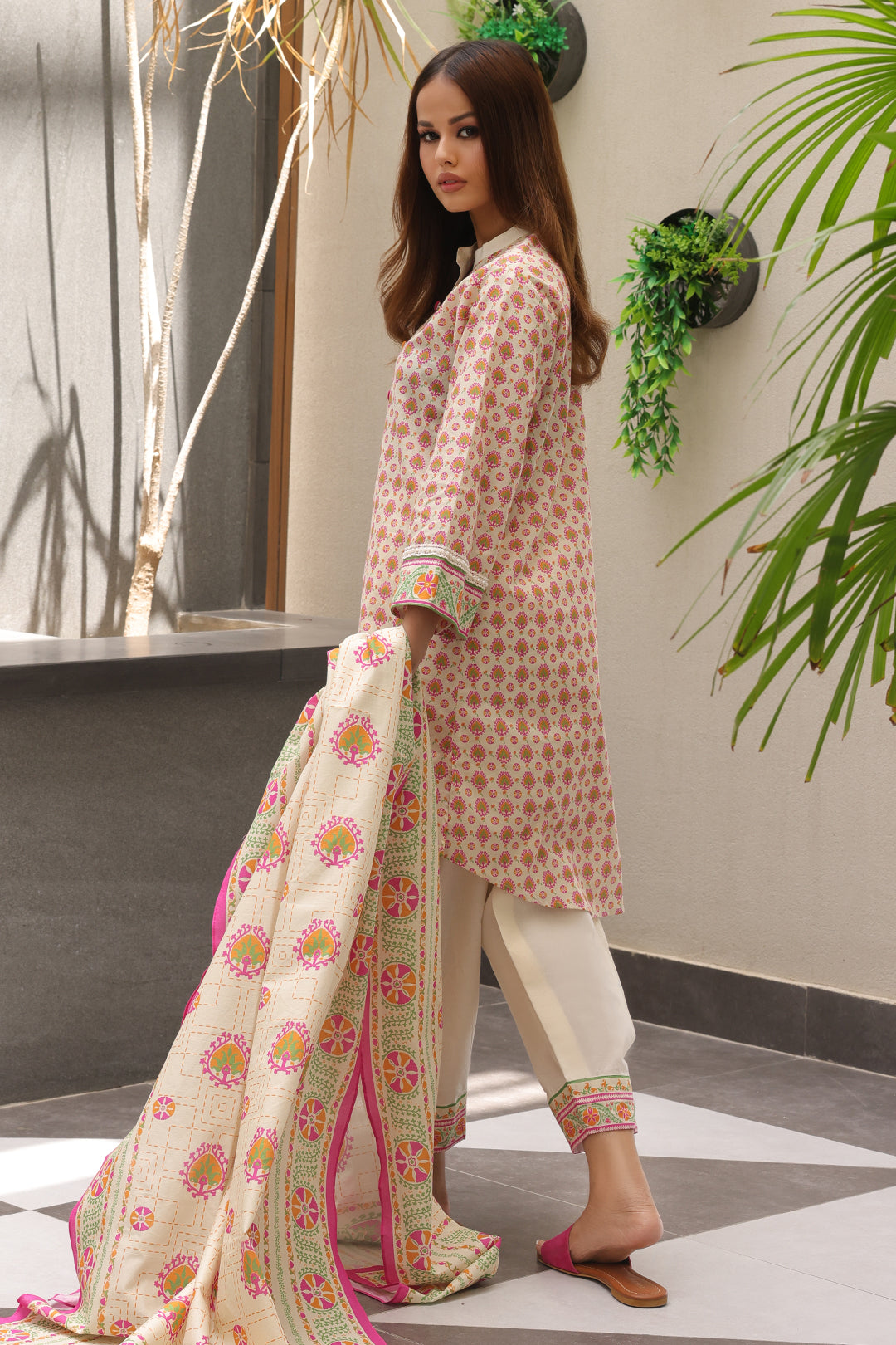 Zellbury | Unstitched 2 Piece Cambric | Shirt Dupatta - 0096