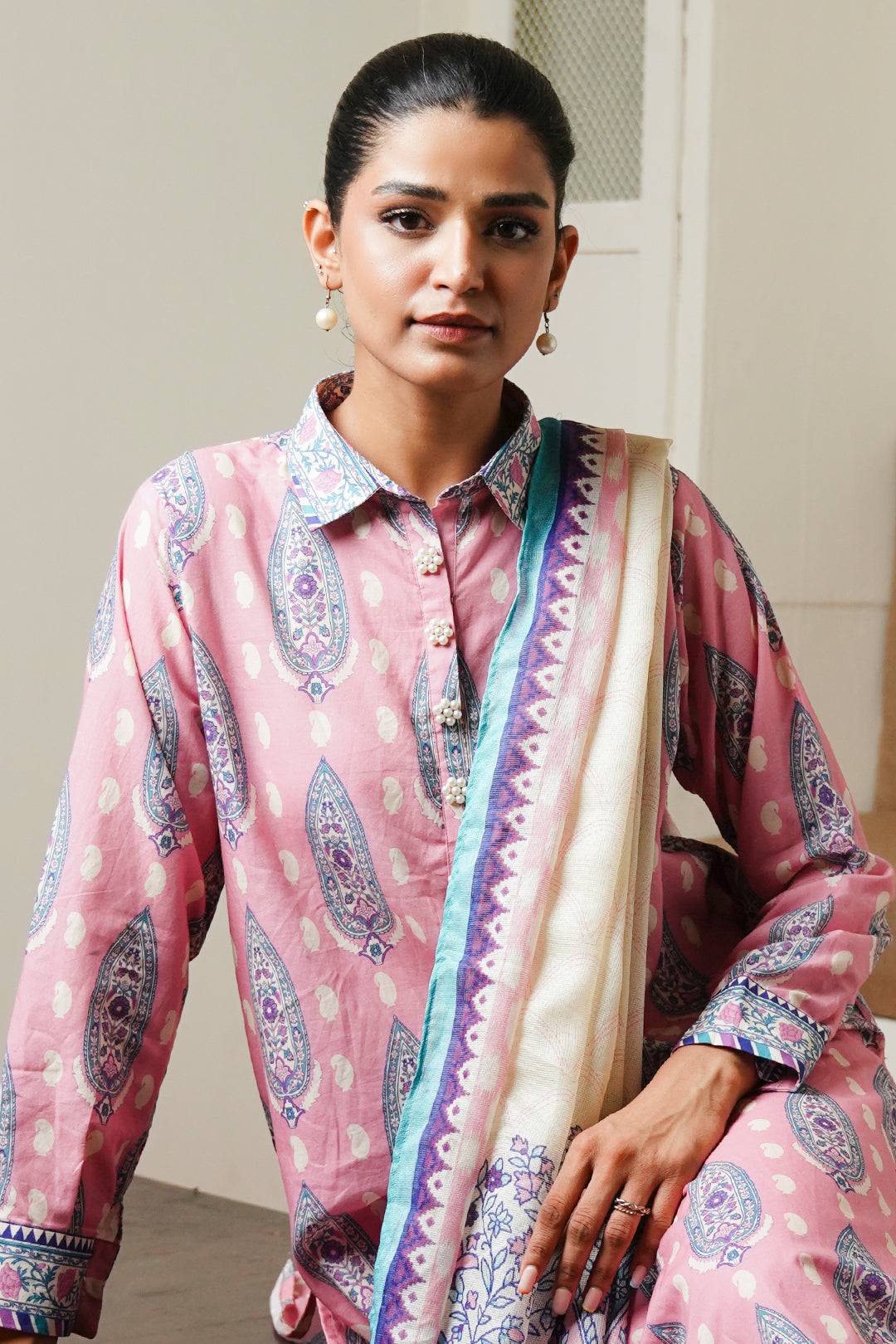 Zellbury | Unstitched 3 Piece Cambric | Shirt Shalwar Dupatta - 0035 Default Title