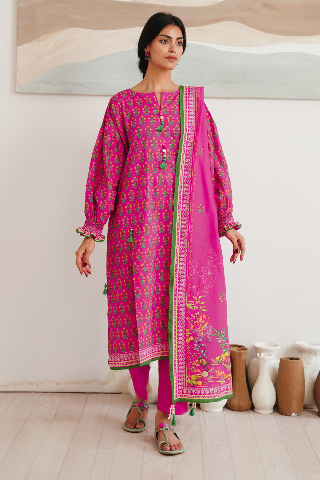 Zellbury | Unstitched 3 Piece Cambric | Shirt Shalwar Dupatta - 0037