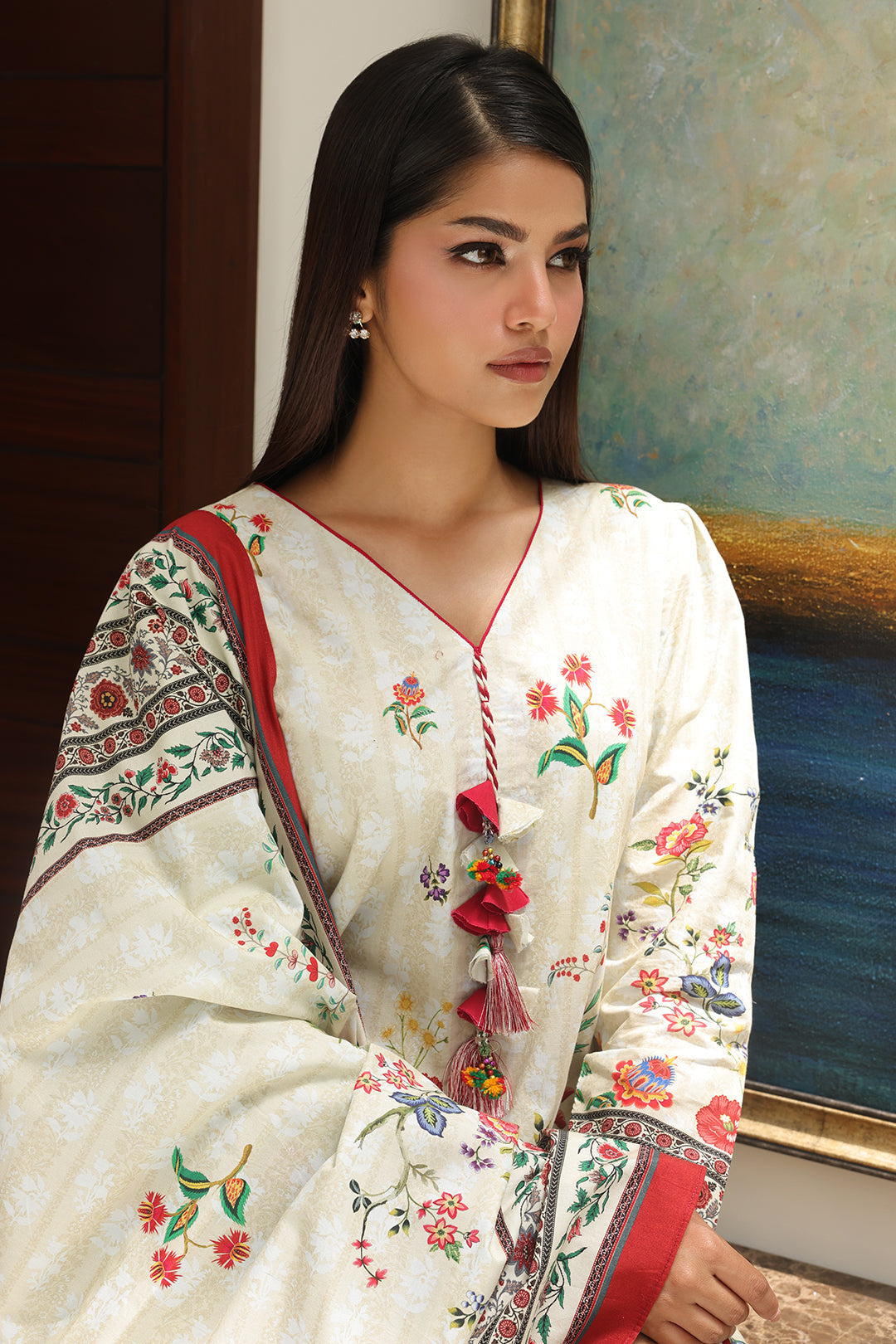 Zellbury | Unstitched 3 Piece Cambric | Shirt Shalwar Dupatta - 0044 Default Title
