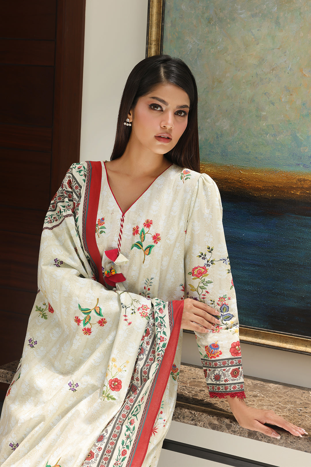 Zellbury | Unstitched 3 Piece Cambric | Shirt Shalwar Dupatta - 0044
