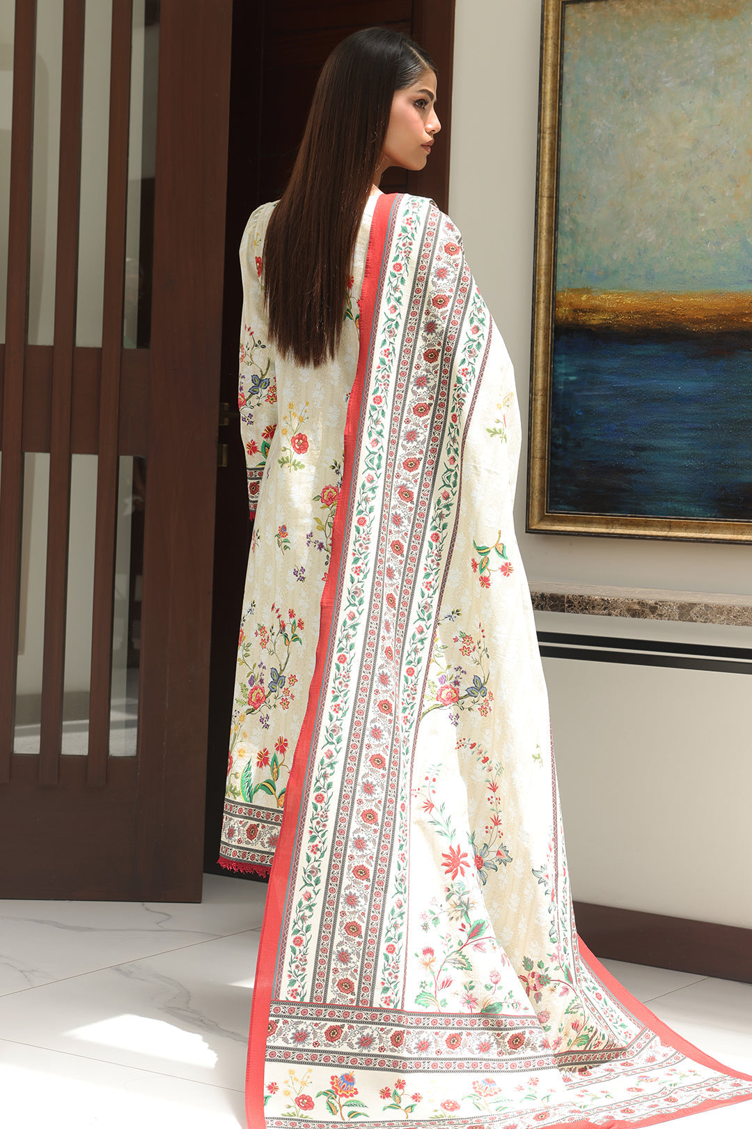 Zellbury | Unstitched 3 Piece Cambric | Shirt Shalwar Dupatta - 0044