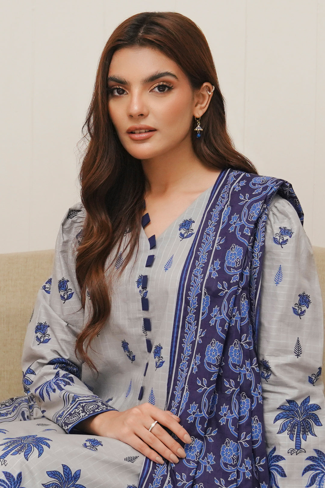 Zellbury | Unstitched 3 Piece Cambric | Shirt Shalwar Dupatta - 0056 Default Title