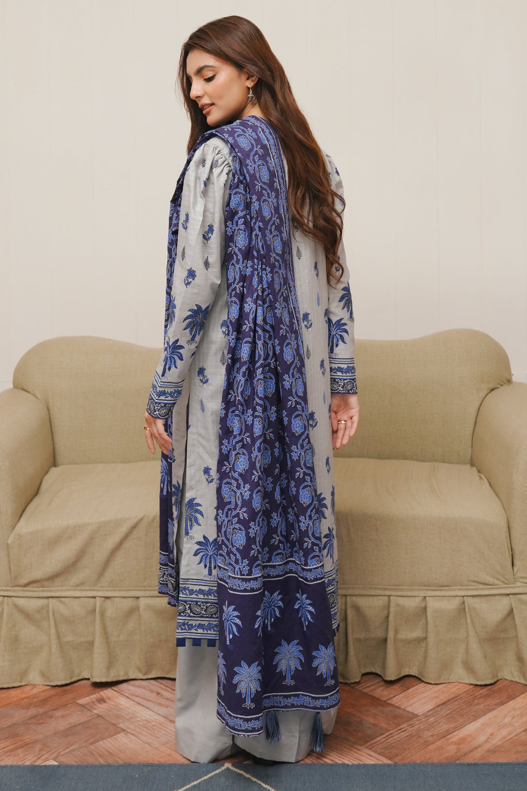 Zellbury | Unstitched 3 Piece Cambric | Shirt Shalwar Dupatta - 0056