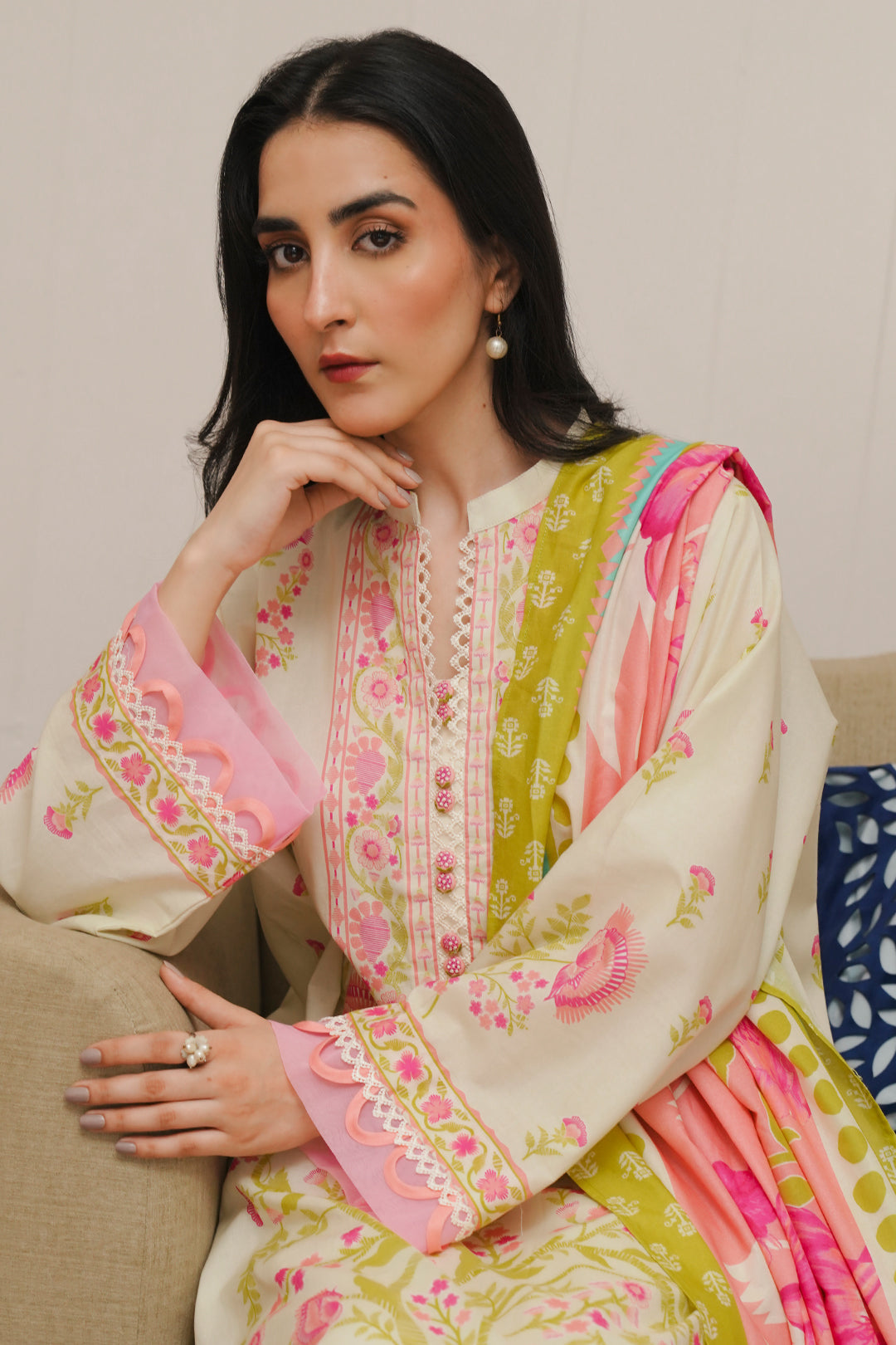Zellbury | Unstitched 3 Piece Cambric | Shirt Shalwar Dupatta - 0057 Default Title