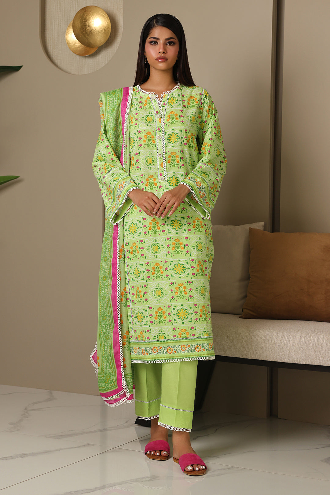 Zellbury | Unstitched 3 Piece Cambric | Shirt Shalwar Dupatta - 0115