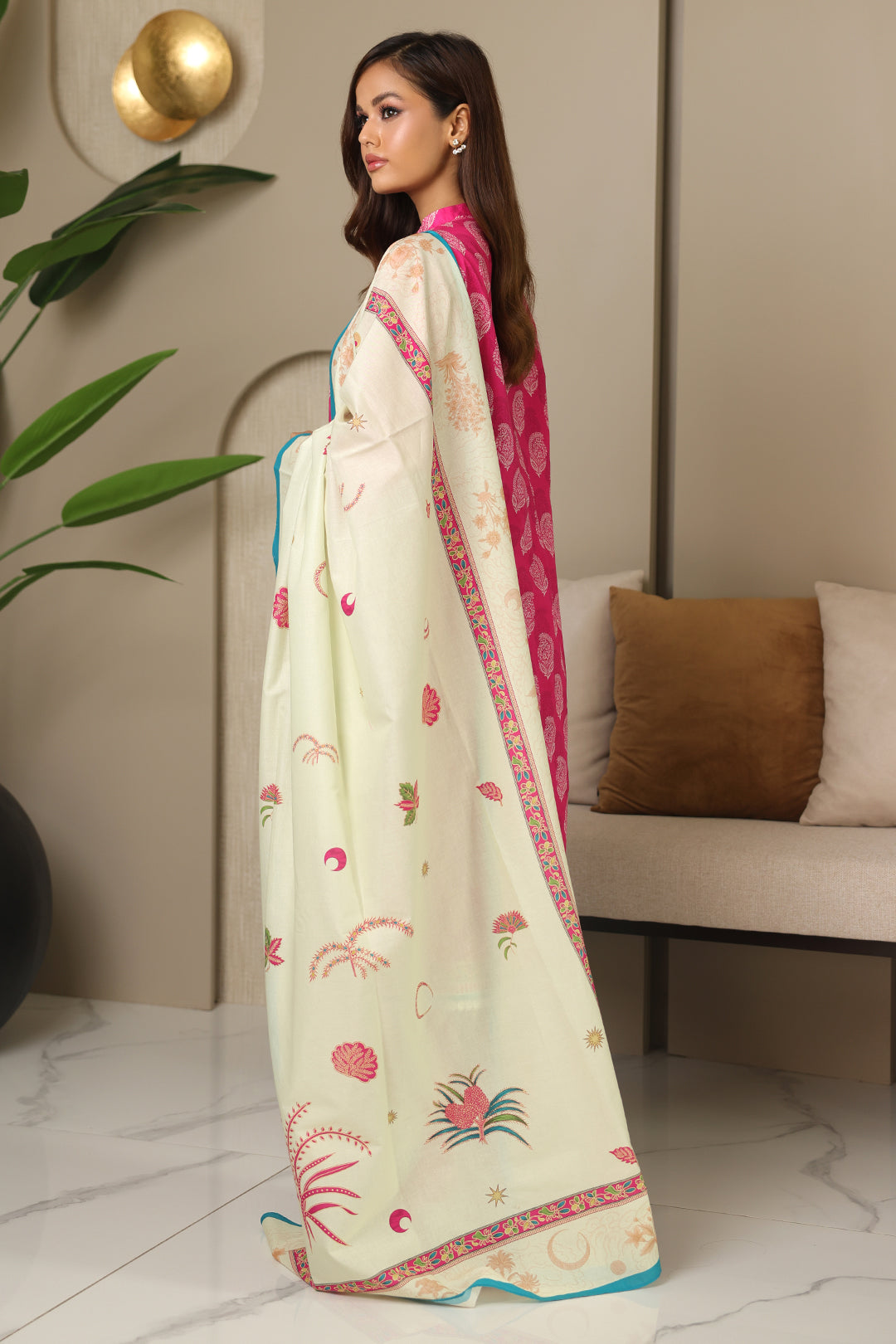 Zellbury | Unstitched 3 Piece Cambric | Shirt Shalwar Dupatta - 0129
